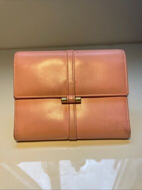 Classic Pink Leather Fold-Over Wallet FURLA made in Italy